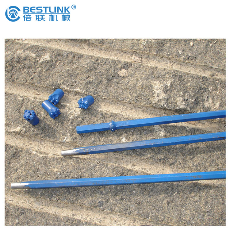 Varilla de perforaci&oacute;n c&oacute;nica de roca hex22 mm / hex25mm, varilla c&oacute;nica de perforaci&oacute;n de orificio de explosi&oacute;n